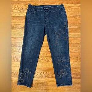 CHICO’s Pull on Jeggings Ankle Women’s Embelished Size 14R